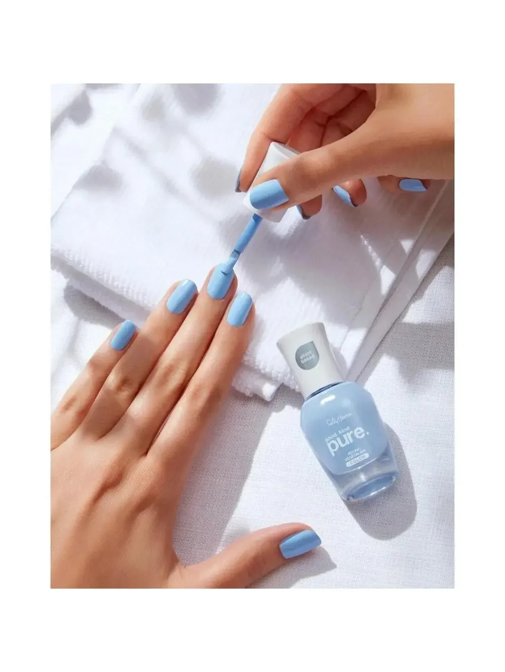 Sally Hansen #370 Crystal Blue Nail Polish 100% Vegan Plant Based for Nail Care